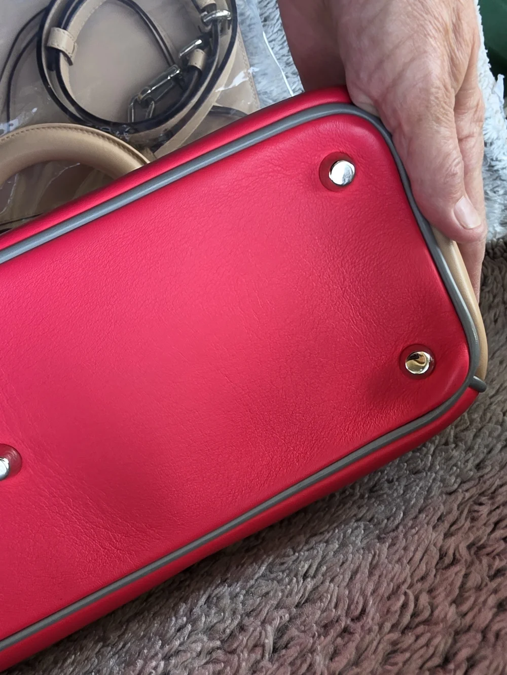 Dior Pink and Beige Leather Top-Handle Tote